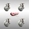Service Caster 4 Inch 316SS Gray Polyurethane Wheel Swivel Top Plate Caster Set with Brake SCC SCC-SS31620S414-PPUB-TLB-4 - alternate 4
